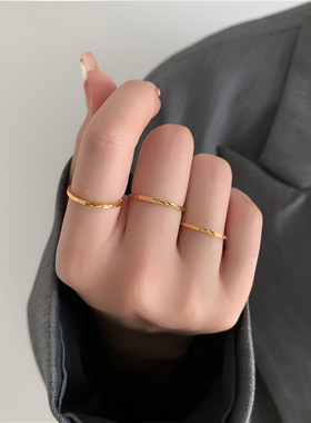 大码韩版极细菱形戒指