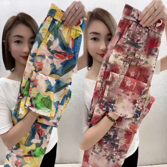 Fresh nine-point casual pants for women in summer