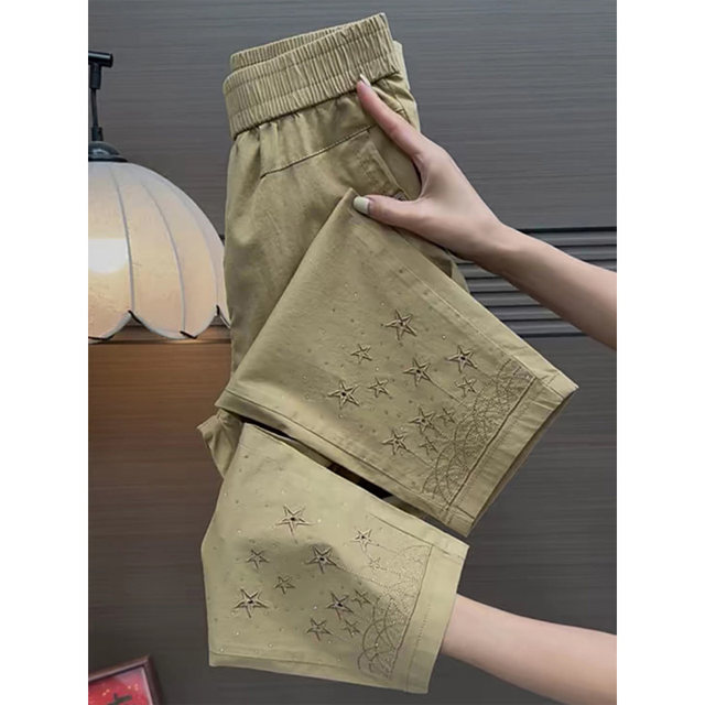 ແມ່ຍິງ summer ໃຫມ່ແບບຝ້າຍບໍລິສຸດ embroidered pants ເກົ້າຈຸດ
