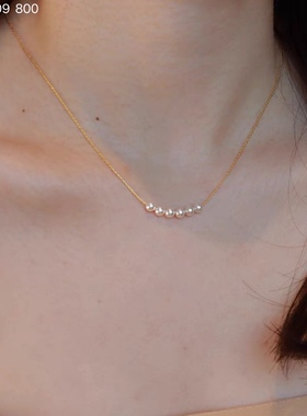 古丽古丽通体纯银珍珠项链气质百搭时尚简约锁骨链女ins网红爆款