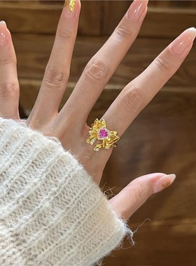 美少女水冰月爱心蝴蝶结戒指