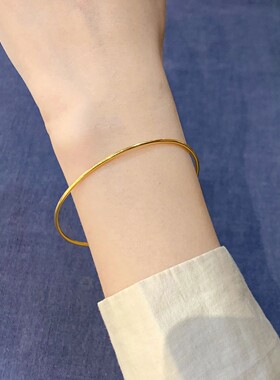 经典手工黄金镯子三生三世极细