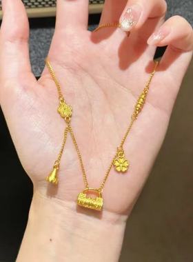 繁花流苏平安锁包项链女款