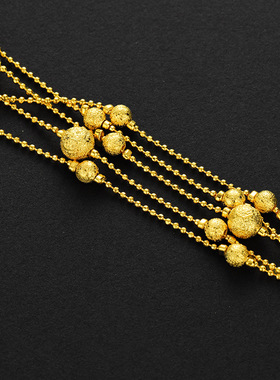 新品转运珠六线手链婚庆沙金多层