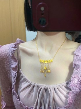 金色格桑花中式国潮结婚首饰