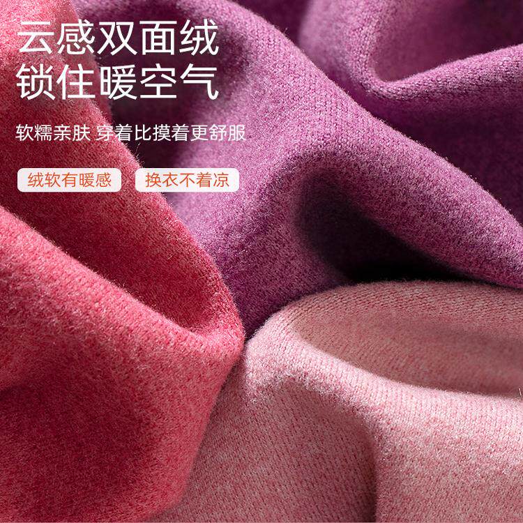 保暖内衣女款中老年人妈妈冬季防寒加绒加厚秋衣秋裤内穿套装女士