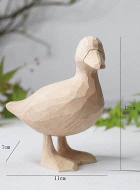 手工木雕原木色治愈摆件