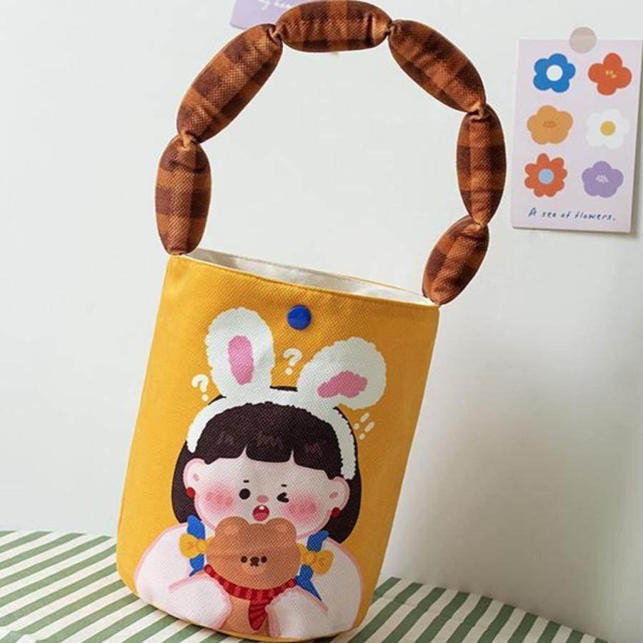 手提帆布包卡通可爱水桶包结婚伴手礼礼品袋儿童充棉包腋下手拎,淘宝优惠券,粉丝福利购,淘宝优惠卷