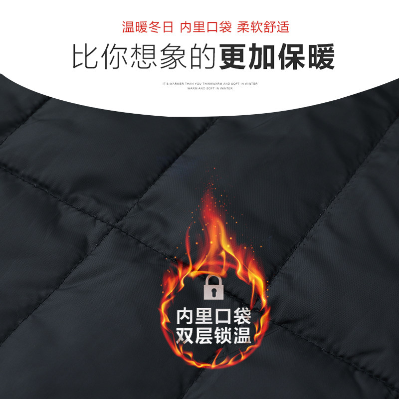 爸爸冬装外套加绒加厚中长款男装服 财爵世家棉衣