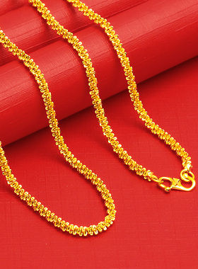 2022年新款饰品首饰项链女锁骨链单链不掉色素链毛毛虫链轻奢