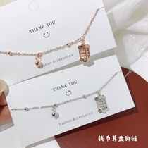 S925 Pure Silver Beads Fortuneteller of women Sensation Small Crowdsourced high sensation ins lukewarm Wind new Money Sul Bell Foot Rings