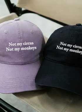 Not my monkeys韩国情侣男女百搭显脸小鸭舌帽刺绣软顶棒球帽