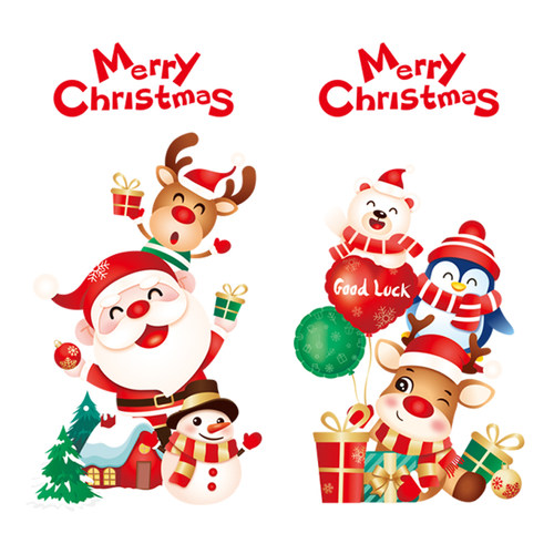 圣诞节装饰贴纸圣诞树静电贴玻璃门气氛场景布置橱窗挂件窗花贴 - 图3