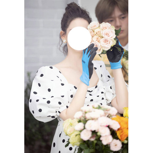 明星同款白色法式泡泡袖方领波点连衣裙女夏新款甜美公主风蓬蓬裙 - 图0