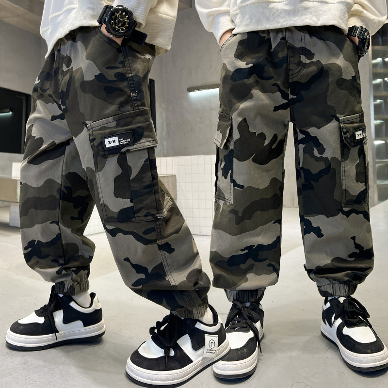 男童迷彩工装裤2025加绒中大童时髦帅气休闲裤潮宽松秋冬款束脚裤,淘宝优惠券,粉丝福利购,淘宝优惠卷