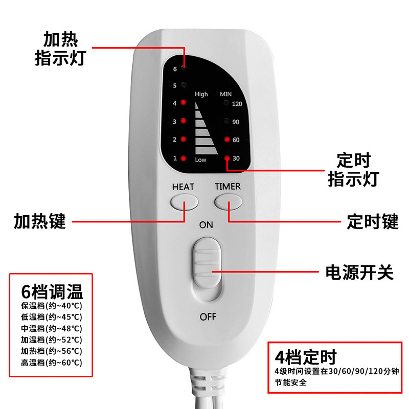 远红外多功能理疗热敷加热垫小型电热毯单人毯碳纤维石墨烯电褥子 - 图2