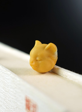 CC雕刻缅黄手串手链萌猫