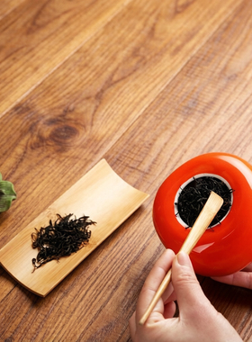 大号陶瓷密封茶叶罐柿柿如意