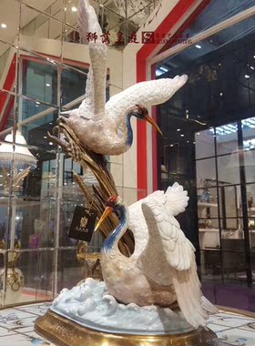 欧式风纯手工彩绘陶瓷装饰摆件