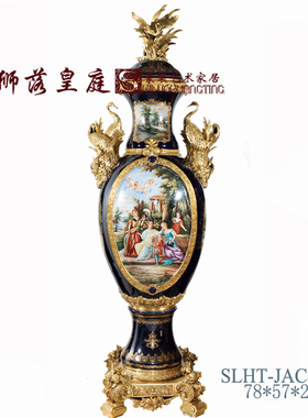 欧式风纯手工彩绘落地装饰摆件