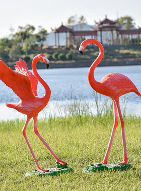 玻璃钢雕塑户外仿真火烈鸟模型