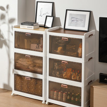 Large Capacity Folding Free Installation Home Combined Floor Containing Cabinet Bedroom Multilayer with wheel wood cover sheet finishing storage