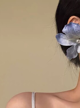 Willa｜2026新款唯美浪漫蓝色花朵耳钉海边氛围感度假风耳环耳饰