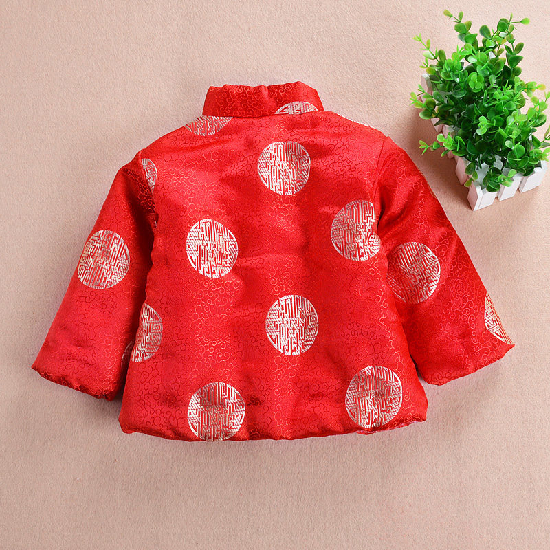 儿童唐装手工棉花棉袄宝宝加厚冬棉衣婴儿唐装男童女童红色新年装,淘宝优惠券,粉丝福利购,淘宝优惠卷