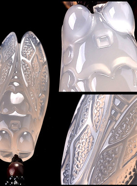 天然挂件男女款白玛瑙冰种玉吊坠