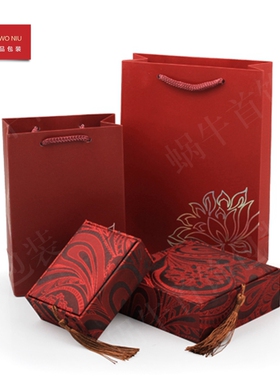 珠宝玉器用礼品纸袋印荷花手提袋