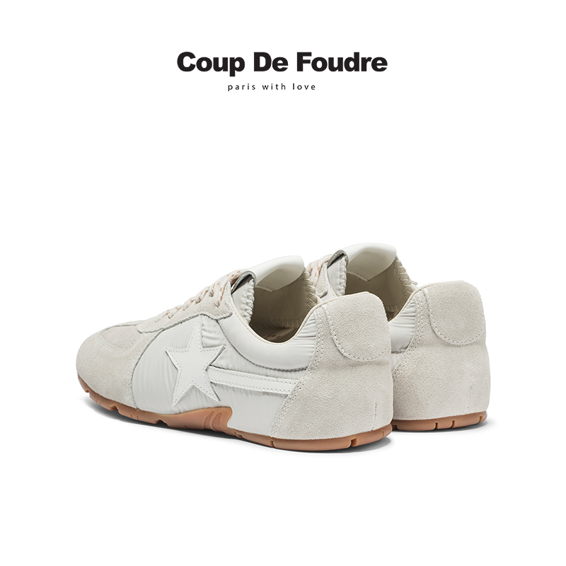 CDF女鞋2025春季新款时尚百搭韩系撞色德训鞋圆头轻便复古休闲鞋 - 图2