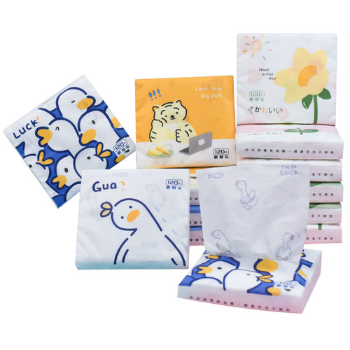 Sunde卡通印花抽纸卫生纸小包便携纸巾木浆餐巾纸面巾纸抖音同款 - 图3