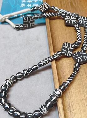 藏式风格邦迪克珠子复古项链毛衣链个性老木化珠