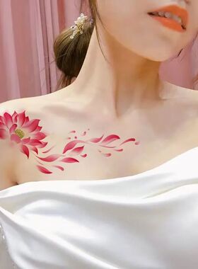 纹身贴女防水持久桃花彼