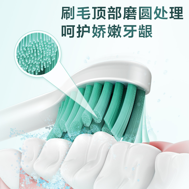 飞利浦电动牙刷刷头HX2023替换六支装适用HX2421/2451/2471小羽刷