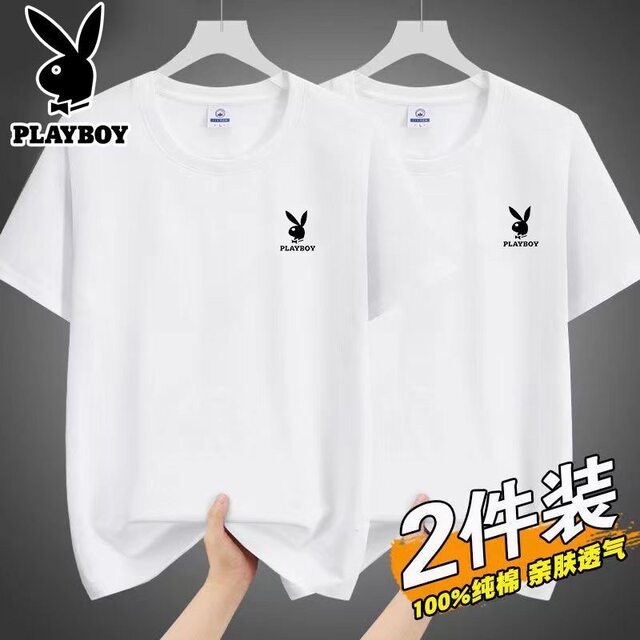 ເສື້ອຍືດແຂນສັ້ນ Playboy ຝ້າຍຝ້າຍແບບທໍາມະດາຂອງຜູ້ຊາຍໃນຊ່ວງລຶະເບິ່ງຮ້ອນເສື້ອທີເຊີດແຂນສັ້ນທີ່ມີຂົນອ່ອນໆຂອງຜູ້ຊາຍທີ່ມີຂະຫນາດໃຫຍ່