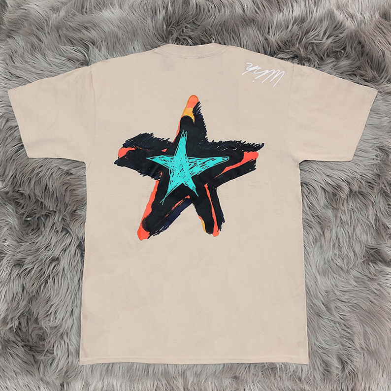 TRAVIS SCOTT x DOVER Star Tee 合作款 涂鸦手绘 ins同款短袖T恤 - 图0