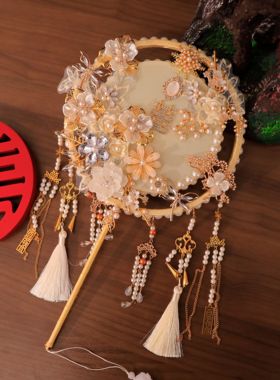 团扇新娘结婚材料包diy秀禾喜扇