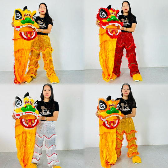 装饰摆件校园运动会整套儿童表演套装小孩舞龙醒狮耐摔羊毛