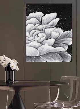 意式极简装饰画竖版玄关高级感壁画灰色客厅抽象挂画现代手绘油画
