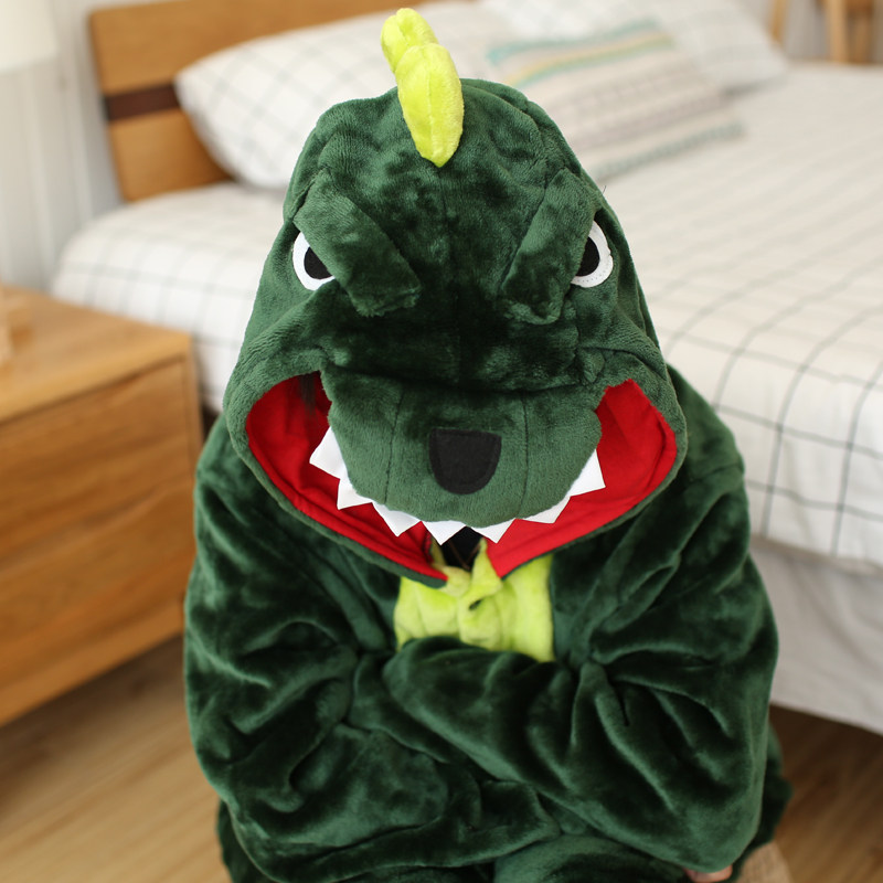 秋冬季恐龙法兰绒儿童卡通动物睡衣 邦夫企鹅睡衣/家居服套装