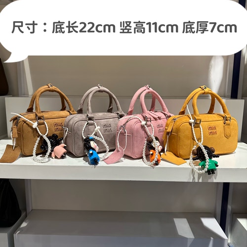 时尚小众定型手提韩版保龄球包包新款复古休闲慵懒风斜挎实用百搭 - 图3