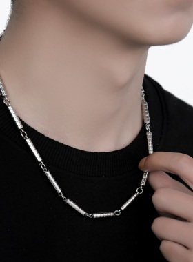 钛钢竹节项链男潮不掉色