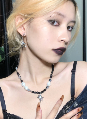 原创星体系列黑白珍珠项链女潮