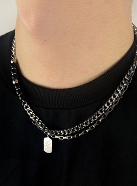 钛钢男士潮流项链原创设计