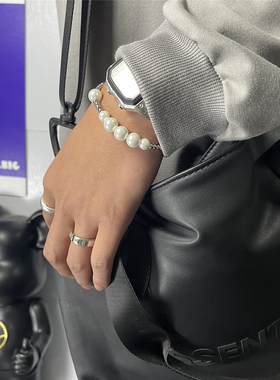中性珍珠拼接手链男潮小众