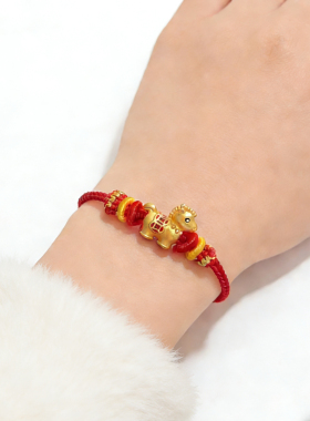 手工编织婴儿童宝宝红绳手链成人s925纯银马上有钱本命年礼物