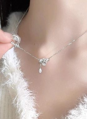 「甜心少女」纯银s999爱心项链女轻奢小众设计锁骨链女友生日礼物