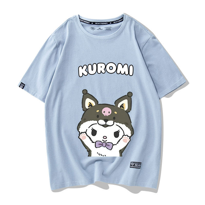 卡通库洛米联名短袖T恤女学院风减龄纯棉圆领玉桂狗姐妹闺蜜装ins