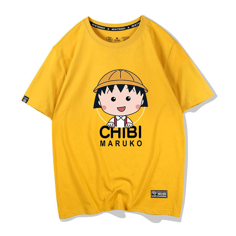 日系卡通樱桃小丸子联名短袖T恤女可爱萌系学院风洋气姐妹闺蜜装